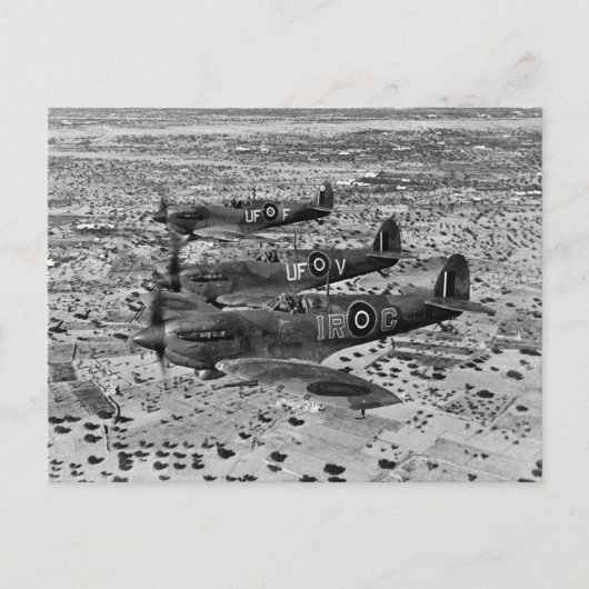 1943年 アフリカ上空のスピットファイア戦闘機 ポストカード (正面)