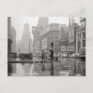1943年、雨のタイムズスクエア ポストカード