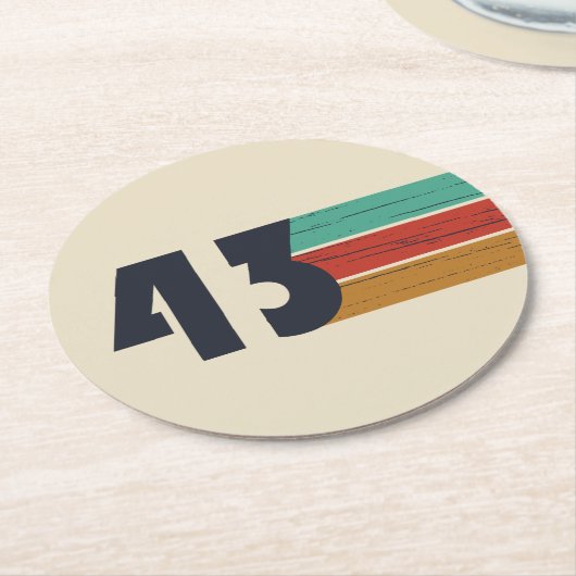 1943生まれ年のヴィンテージ ラウンドペーパーコースター (アングル)