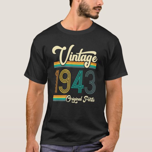 1943生まれ年の誕生日オリジナル部品ヴィンテージ Tシャツ (正面)
