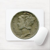 1943米国の水星のダイムの表のmousepad マウスパッド (マウス)