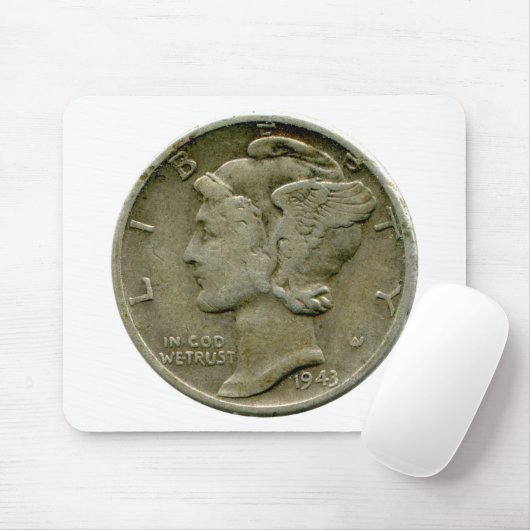 1943米国の水星のダイムの表のmousepad マウスパッド (マウス)