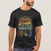 1943素晴らし年7月以来80番目の誕生日ギフト80年 Tシャツ (正面)