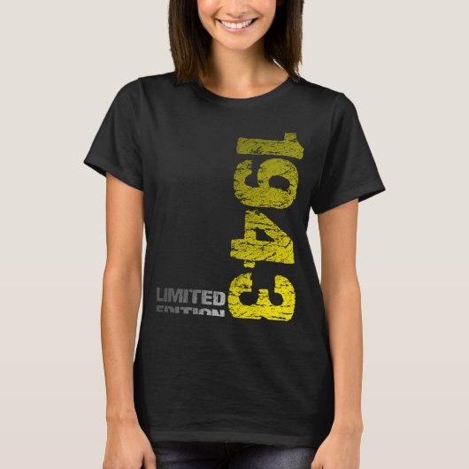 1943 80誕生日生まれ1943 Tシャツ (正面)