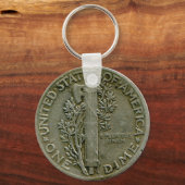 1943 USマーキュリーデイムリバースキーチェーン キーホルダー (正面)