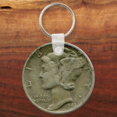 1943 US Mercury dime obverse keychain キーホルダー (正面)