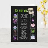 1944の誕生日のおもしろい事実 カード (黄色い花)