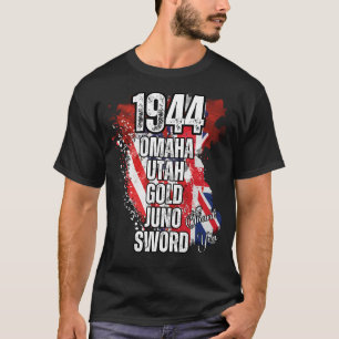 1944オマハユタ金ゴールドジュノソードノルマンディ着陸 Tシャツ