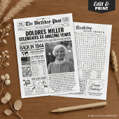 1944カスタム年新聞紙誕生日カードのトレンド シーズンカード