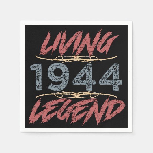 1944リビングレジェンド80誕生日 スタンダードカクテルナプキン (正面)