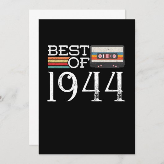 1944ヴィンテージ76th誕生日アニバーサリーギフト 招待状 (正面/裏面)