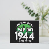 1944年うるう年2月29日生まれ最高！ ポストカード (スタンド正面)
