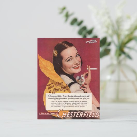 1944年チェスターフィールドのタバコとレディかわいらしア ポストカード (スタンド正面)
