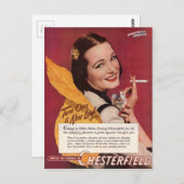 1944年チェスターフィールドのタバコとレディかわいらしア ポストカード (正面/裏面)