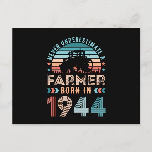 1944年生まれの農業従事者 80歳誕生日 農業ギフト レトロ ポストカード (正面)
