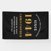 1944年生まれ 80歳誕生日 黒金 名前入り 横断幕 (横)