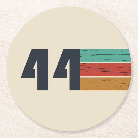 1944生まれ年のヴィンテージ誕生日 ラウンドペーパーコースター (正面)