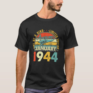 1944生まれ年1月78th誕生日ギフトレトロ78Y Tシャツ