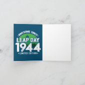 1944素晴らし年閏年日以後2月29誕生日 カード (内部)