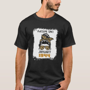 1944素晴らし年1月以来78th誕生日Messy Bun Tシャツ