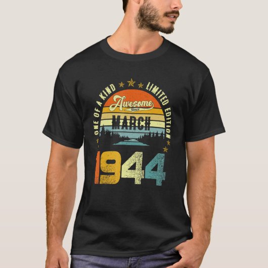 1944素晴らし年3月以来ヴィンテージ78誕生日 Tシャツ (正面)
