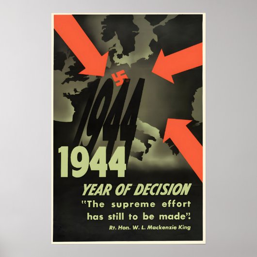 1944 Canada WWII Propaganda Poster Year of ポスター (正面)