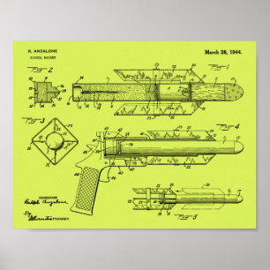1944 Pistol Rocket Patent Art Drawing Print ポスター