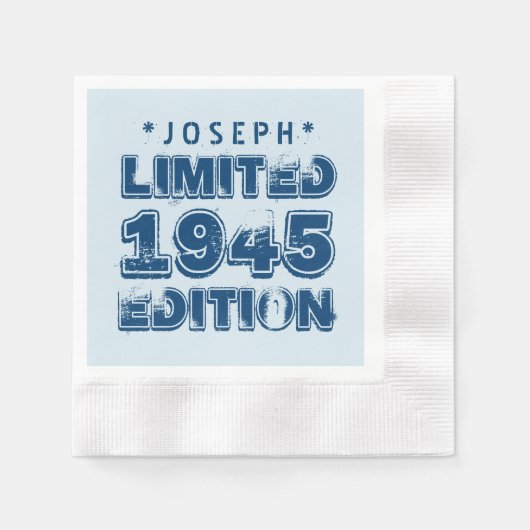 1945または任意の年の誕生日限定版70th V3Z 縁ありカクテルナプキン (正面)