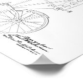 1945ヴィンテージシュウィン自転車特許プリント ポスター (角)