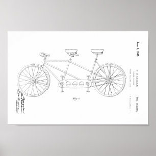 1945ヴィンテージシュウィン自転車特許プリント ポスター