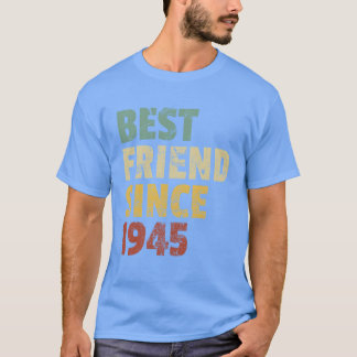1945年からのベストフレンド 楽しいバースデーロゴ フレン Tシャツ