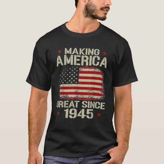 1945年から素晴らしアメリカを作るヴィンテージギフト75th tシャツ (正面)