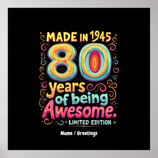 1945年に作られ、80年の存在を誇素晴らしる ポスター (正面)