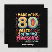 1945年に製作された、80年分のカッコよさ 招待状 (正面/裏面)