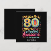 1945年に製作された、80年分のカッコ良さ 招待状 (正面/裏面)