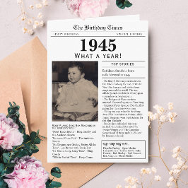 1945年新聞誕生日カード80歳の誕生日 カード