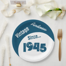 1945年生まれの誕生日紙皿
