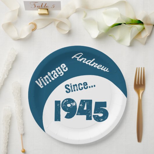 1945年生まれの誕生日紙皿 ペーパープレート (ウェディング)