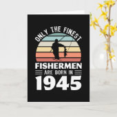 1945年生まれ80誕生日魚釣りギフトの漁師 カード (黄色い花)