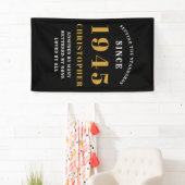 1945年生まれ 80歳誕生日 黒金 [名前] 横断幕 (インサイチュ)