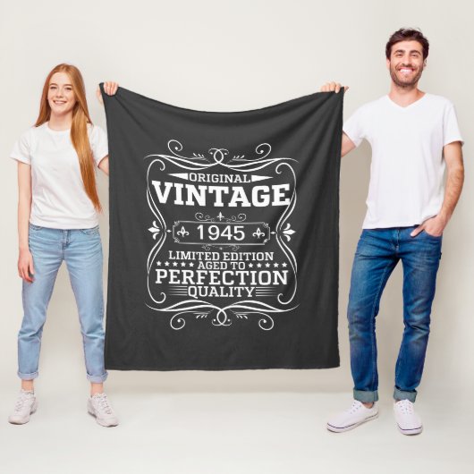 1945年製 ビンテージ 80歳の誕生日を迎えるお祝いに フリースブランケット (インサイチュ)
