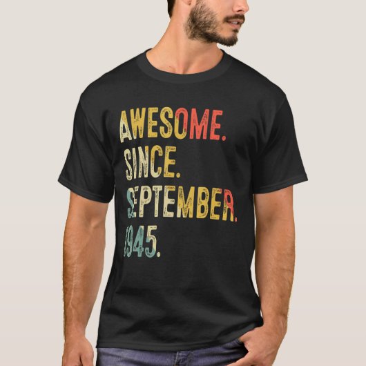1945年9素晴らし月77日Birから77歳 Tシャツ (正面)