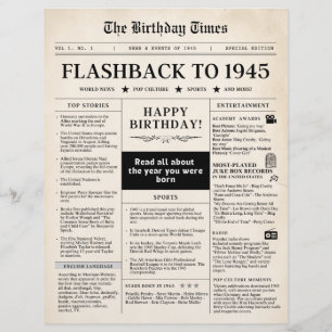 1945年 誕生日のためのモック新聞 セピア