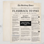 1945年 誕生日のためのモック新聞 セピア (正面/裏面)