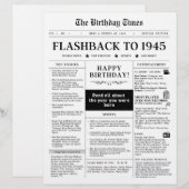 1945年 誕生日新聞(モック新聞) 白黒 (正面/裏面)
