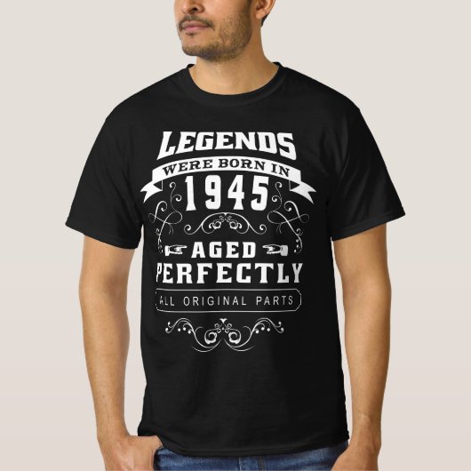1945生まれ年のヴィンテージ誕生日 Tシャツ (正面)