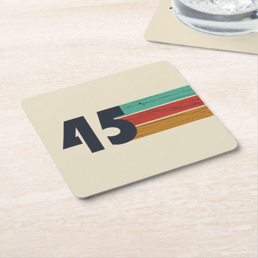 1945生まれ年ヴィンテージ80歳の誕生日ギフト スクエアペーパーコースター (アングル)