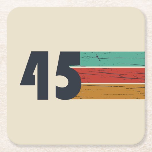 1945生まれ年ヴィンテージ80歳の誕生日ギフト スクエアペーパーコースター (正面)