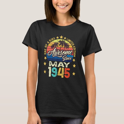 1945素晴らし年5月以来ヴィンテージ77誕生日 Tシャツ (正面)