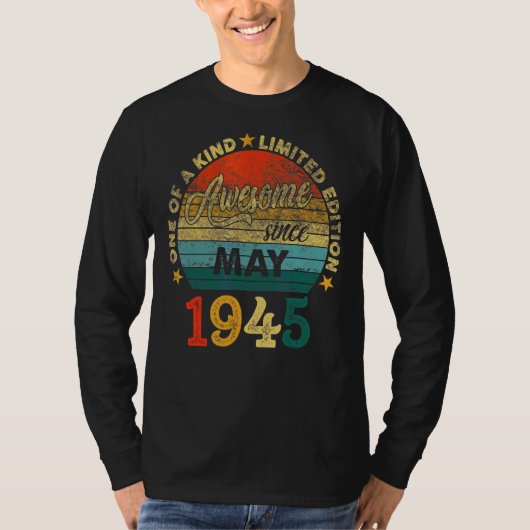 1945素晴らし年5月以来77歳77誕生日 Tシャツ (正面)